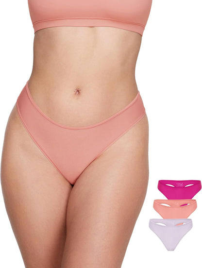 Magneticfit Thongs for Women Stretch Sexy Underwear Comfort Tagless Thong Low Rise Breathable Panties 3 Pack