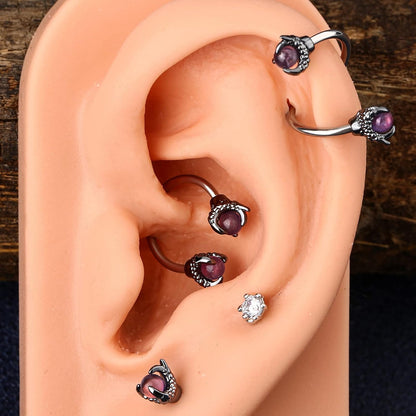 OUFER 3PCS Cartilage Earrings, 316L Surgical Steel Mixed Earrings with Dragon Claw Twist Helix Earring Ear Body Piercing Jewelry Tragus Earring