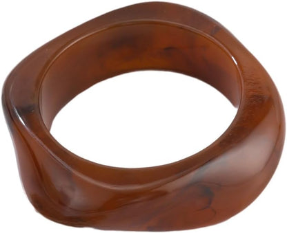 Chunky Acrylic Transparent Candy Color Geometric round Square Cuff Bangle Bracelet Set for Women Resin Wristband Statement Jewelry