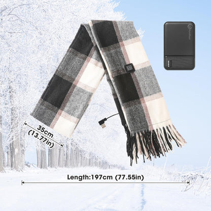 Heated Scarf for Women Rechargeable Neck Warmer, Scarves for Men Winter Warm Intelligent Electric Heating Scarf…