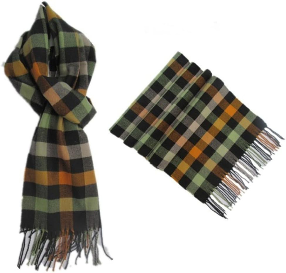 Men'S Scarves Classic Arrival Winter Plaid Scarf Tassel Edge Soft Warm Scarf