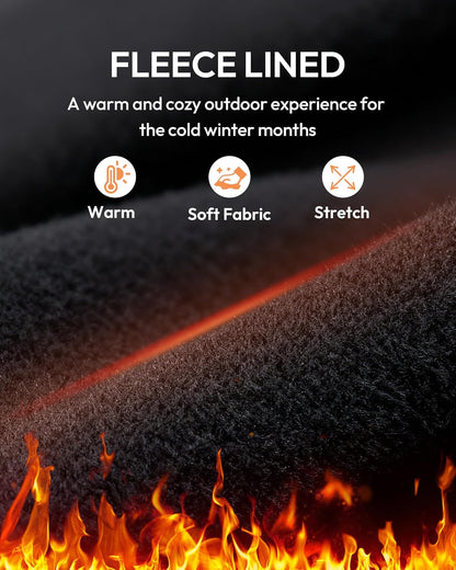 High waisted thermal sweatpants showing fleece lining interior