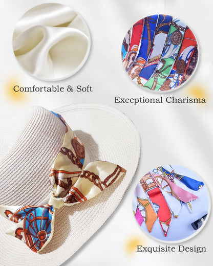 6 Pack Scarf Bags for Women - Narrow Scarf Hair & Neck Scarves - Fashion Gifts