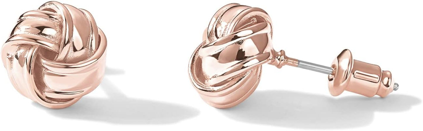 PAVOI 14K Gold Plated 925 Sterling Silver Post Love Knot Stud Earrings | Gold Earrings for Women