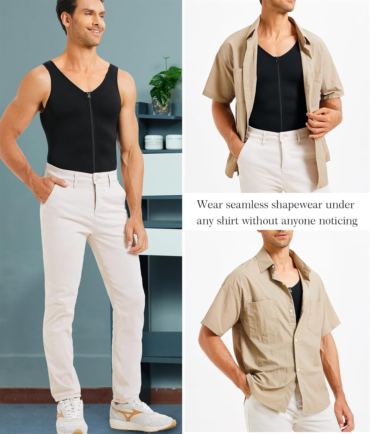 Men's tummy control shapewear compression shirt
