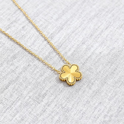 Lucky Clover Sets, 18K Gold Plated Five Leaf Necklace Pendant, Bracelet, Earrings for Women Flower Link Bracelets Set Jewelry Gifts for Women