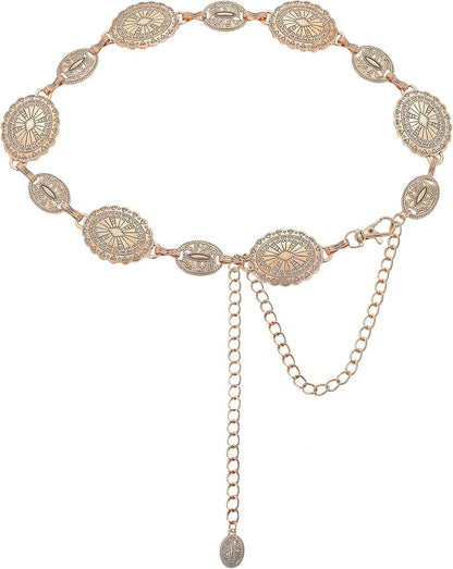 NEOREAL Metal Waist Chain Retro Fashion Body Belly Belt Gold Silver Belts Jewelry Accessories for Women Girls