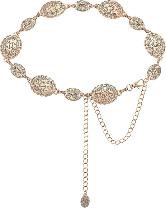 NEOREAL Metal Waist Chain Retro Fashion Body Belly Belt Gold Silver Belts Jewelry Accessories for Women Girls