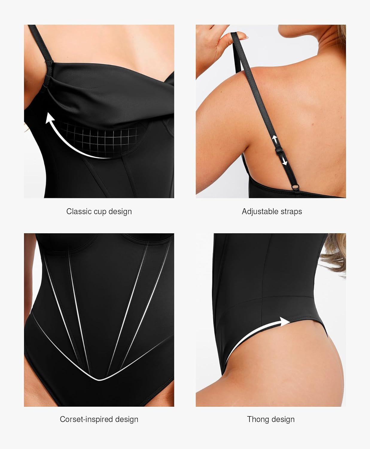Popilush body shaper suit with corset design detail