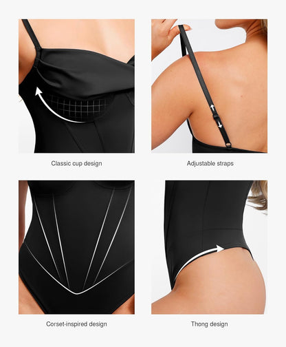 Popilush body shaper suit with corset design detail