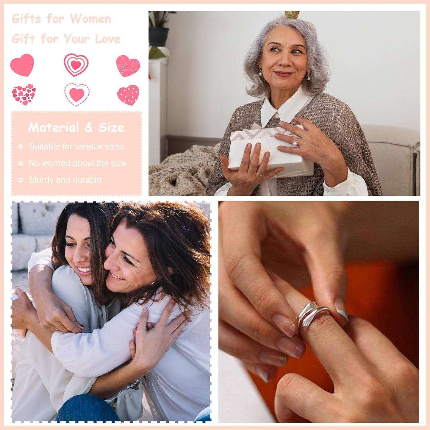 Comfort hug ring for daughter in elegant packaging