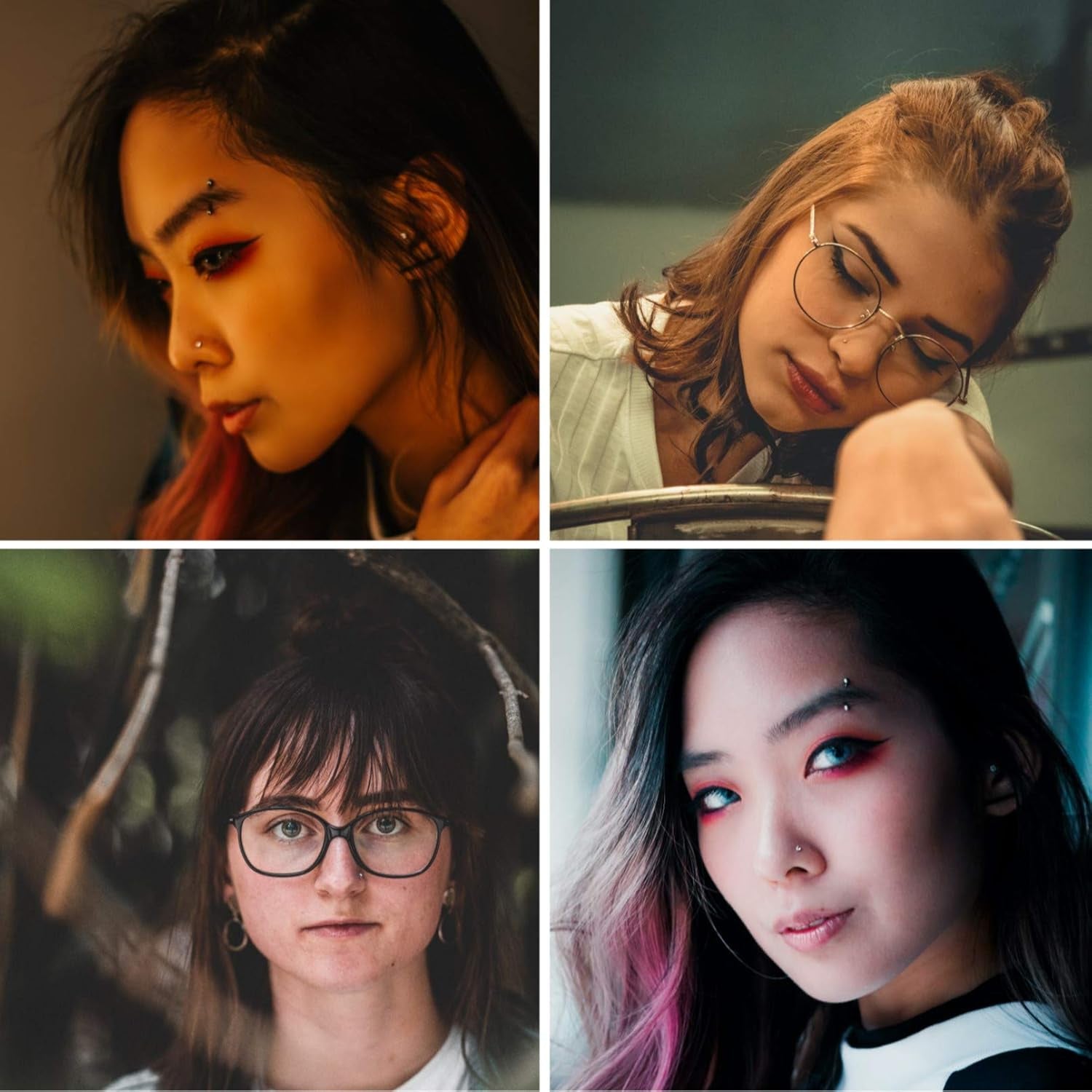 Cute Nose Rings for Women, Surgical Stainless Steel Nose Studs Women Men 20G Small Nose Rings Bone Studs, Hypoallergenic Real Nose Piercings Body Jewelry Bulk Unique Tiny