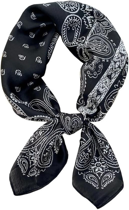 ANDANTINO 100% Mulberry Silk Square Scarf for Hair-25.6" X25.6'' Women Men Natural Silk Neckerchief Digital Printed Headscarf