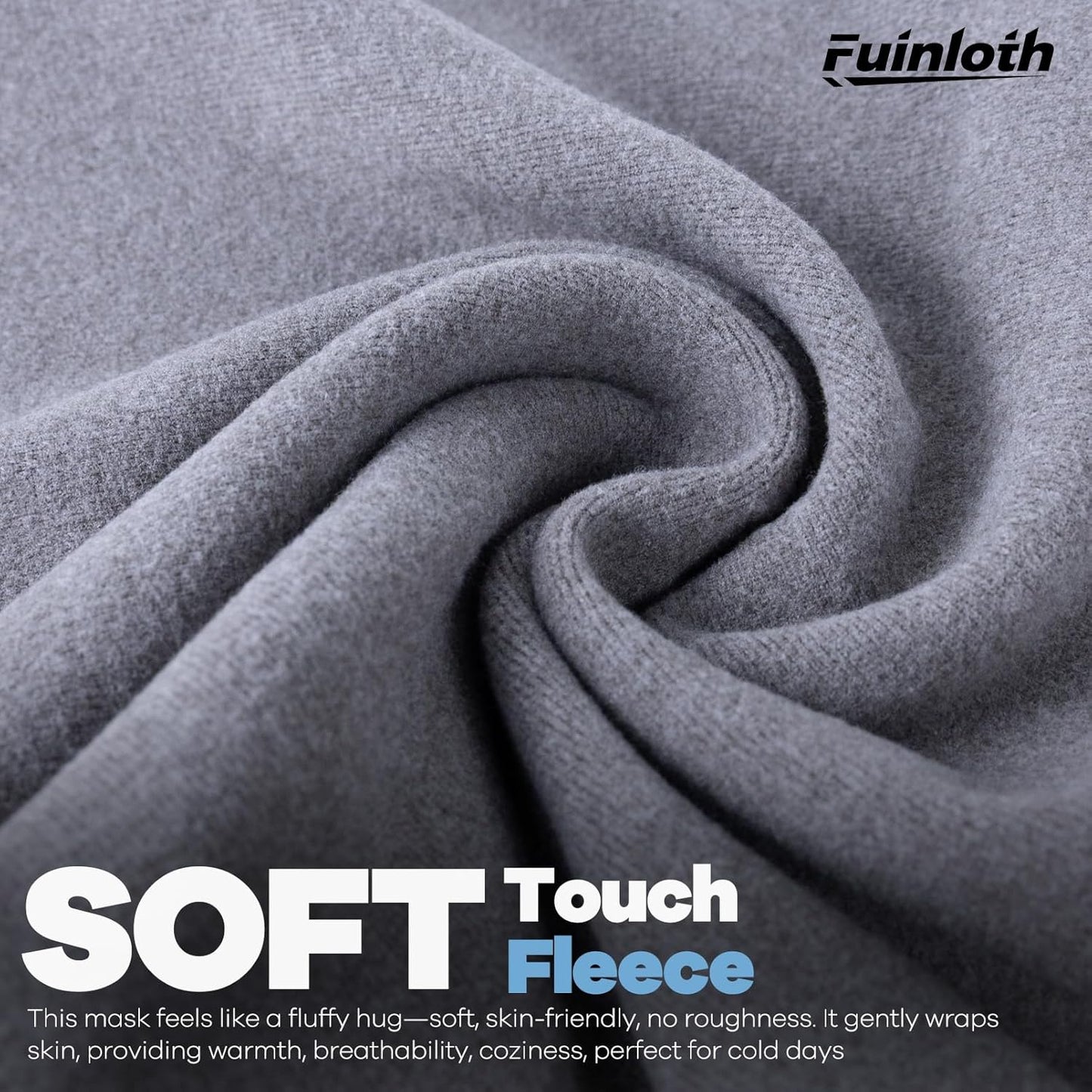 Fuinloth 2 Pack Winter Neck Gaiter, Fleece Warmer Scarf Cold Weather Face Mask Cover for Men/Women