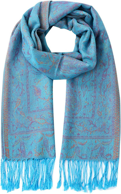 Umjetnost Womens Soft Silky Pashmina Rave Scarf Paisley Pattern Pashmina Shawl Wrap with Fringes
