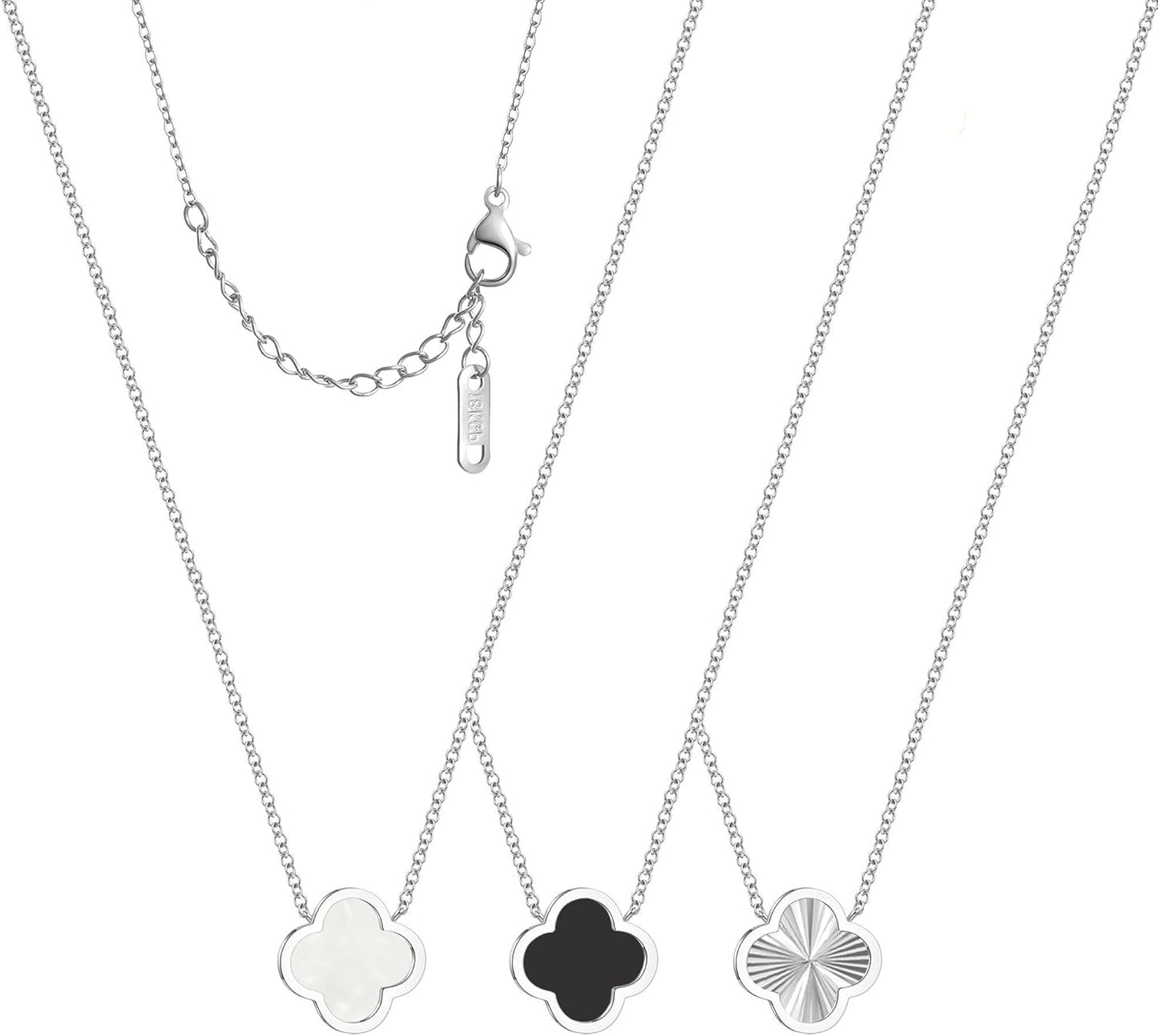 3 PC Set 18K Gold Plated Clover Necklace Dainty Four Leaf Clover Necklaces for Women Mothers Day Gift Birthday Valentine'S Day Charm Necklace