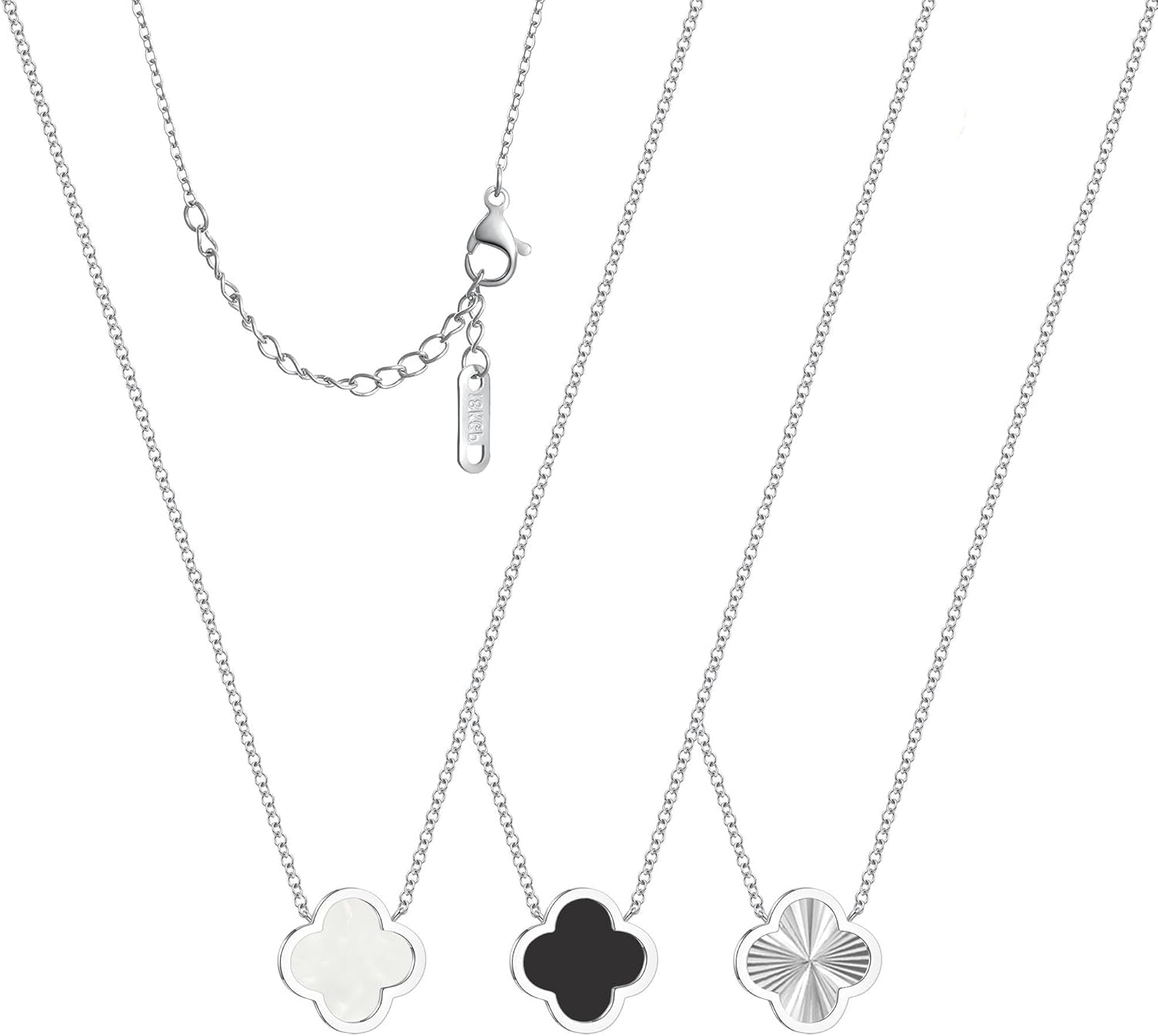 3 PC Set 18K Gold Plated Clover Necklace Dainty Four Leaf Clover Necklaces for Women Mothers Day Gift Birthday Valentine'S Day Charm Necklace