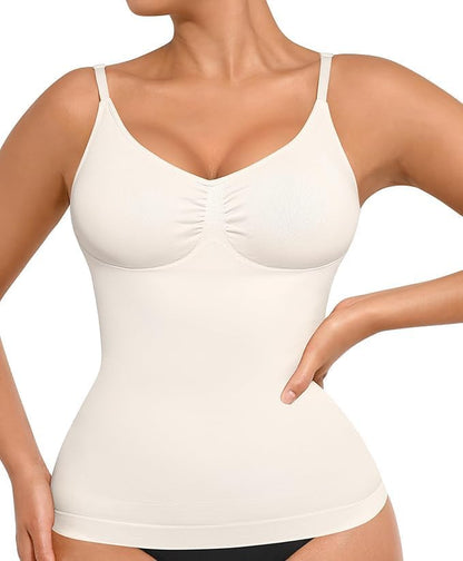 Feelingirl Womens Tank Top Shapewear Tummy Control Tops Slimming Cami Tank Seamless Compression V Neck Camisole