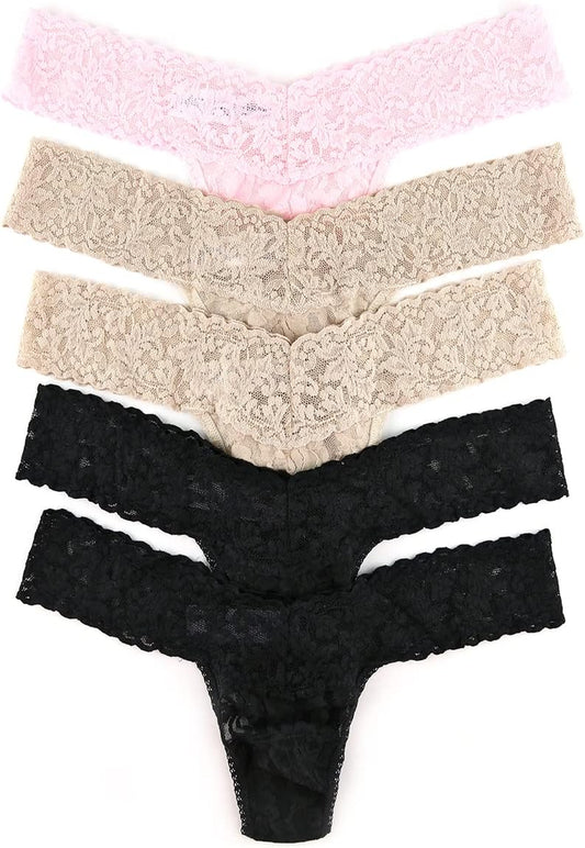 Hanky Panky 5 pack thong underwear set assorted prints