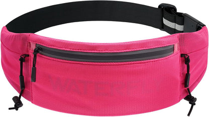 WATERFLY fanny pack flat lay showing all features and pocket organization