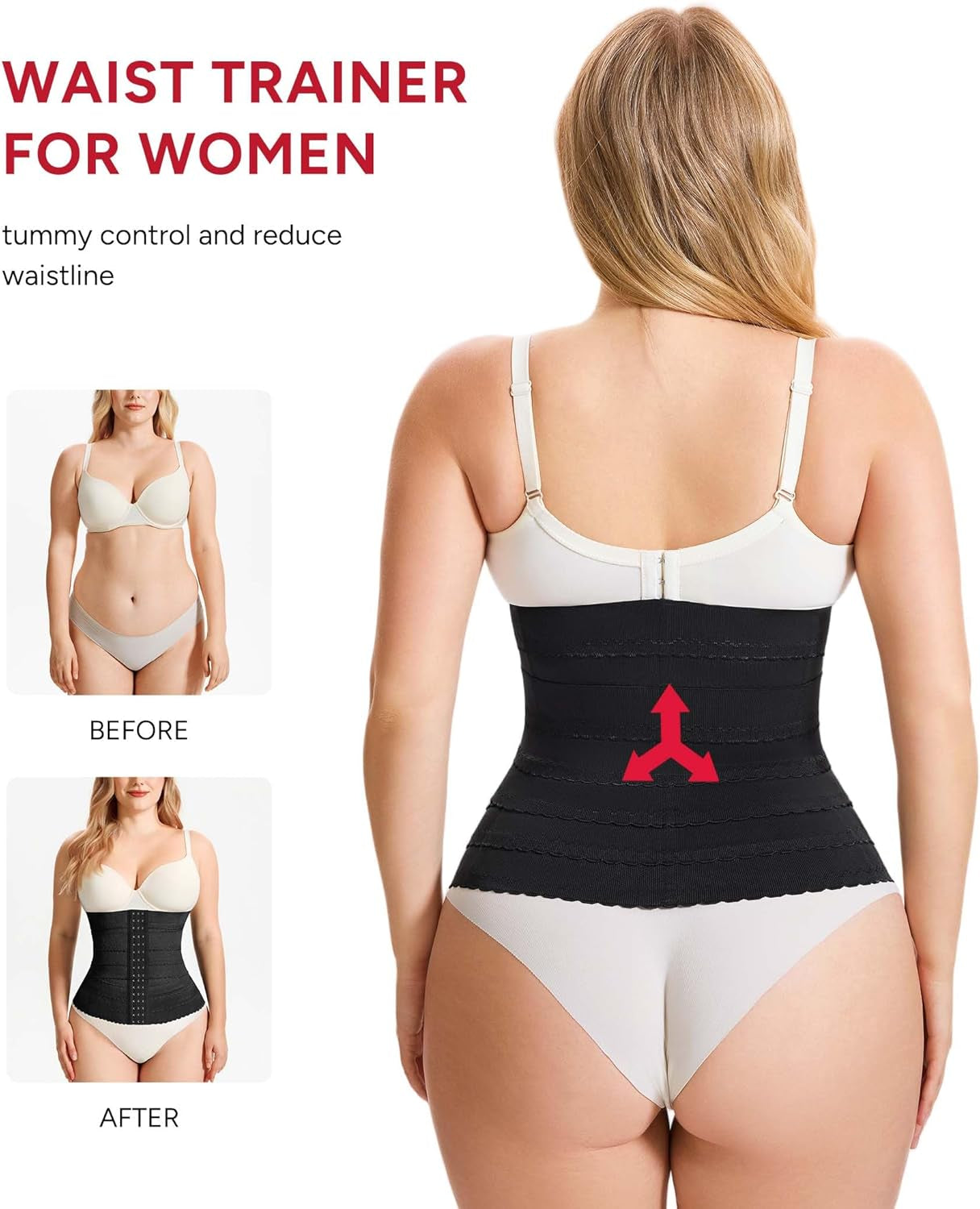 Segmented waist trainer corset shaping technology