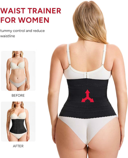 Segmented waist trainer corset shaping technology