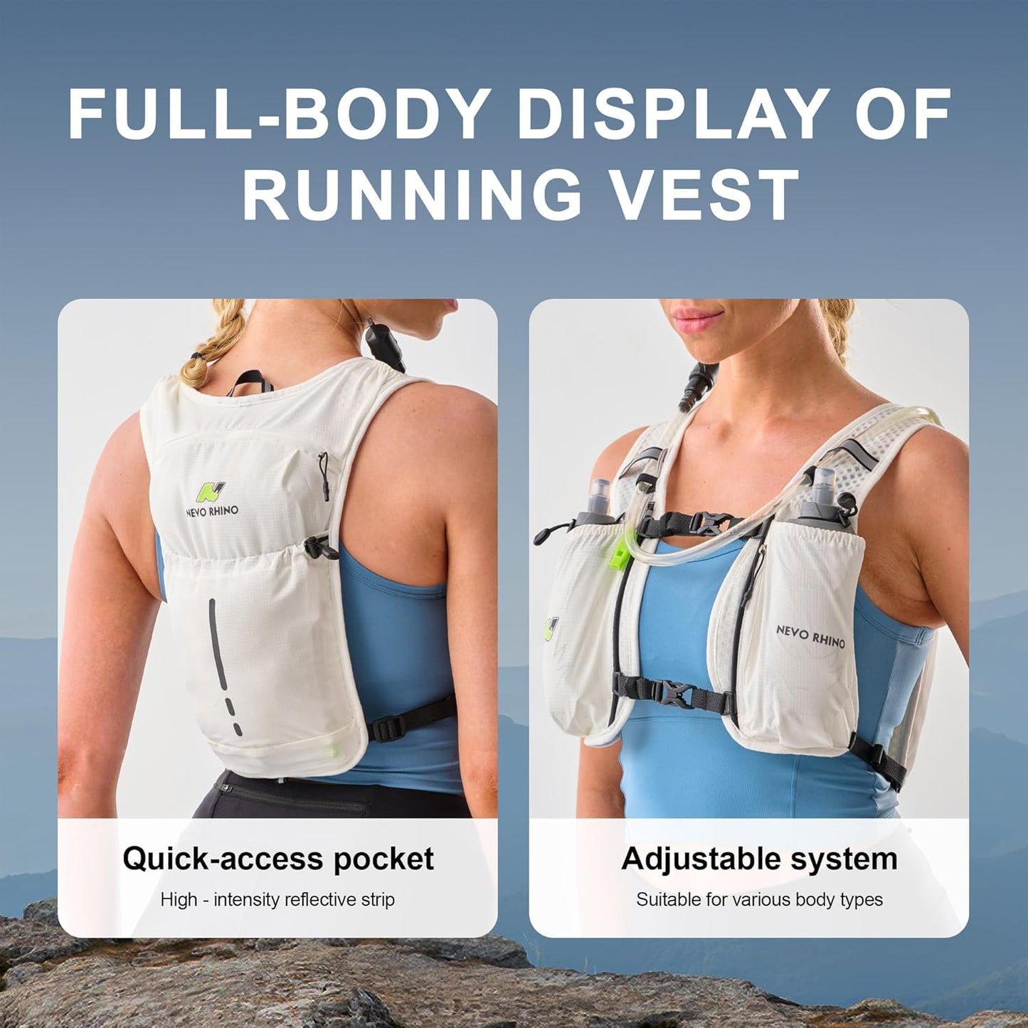 Breathable fabric detail on women's lightweight running vest