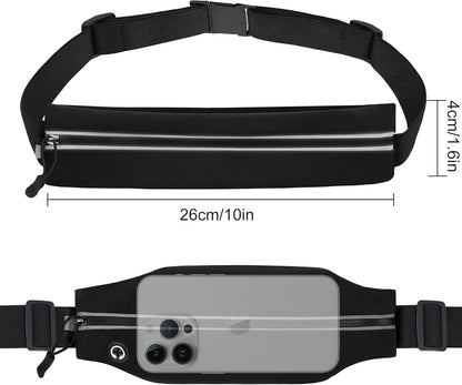 Close up of reflective strips on waterproof running belt