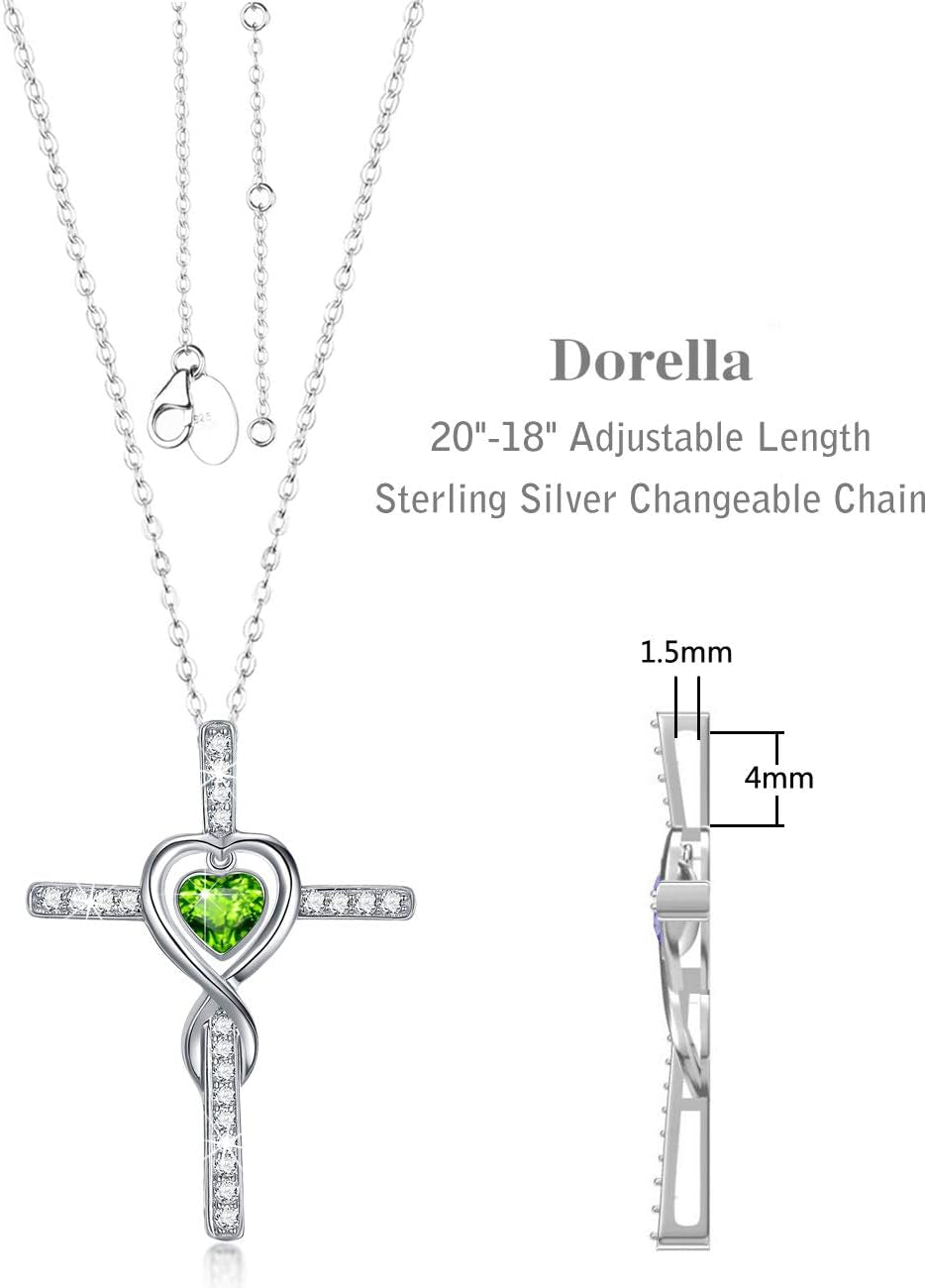 Dorella Love Infinity Christmas Jewelry for Women Birthday Gifts Wife Mom December January Birthstones Blue Topaz Garnet and More Stones Jewelry 925 Sterling Silver