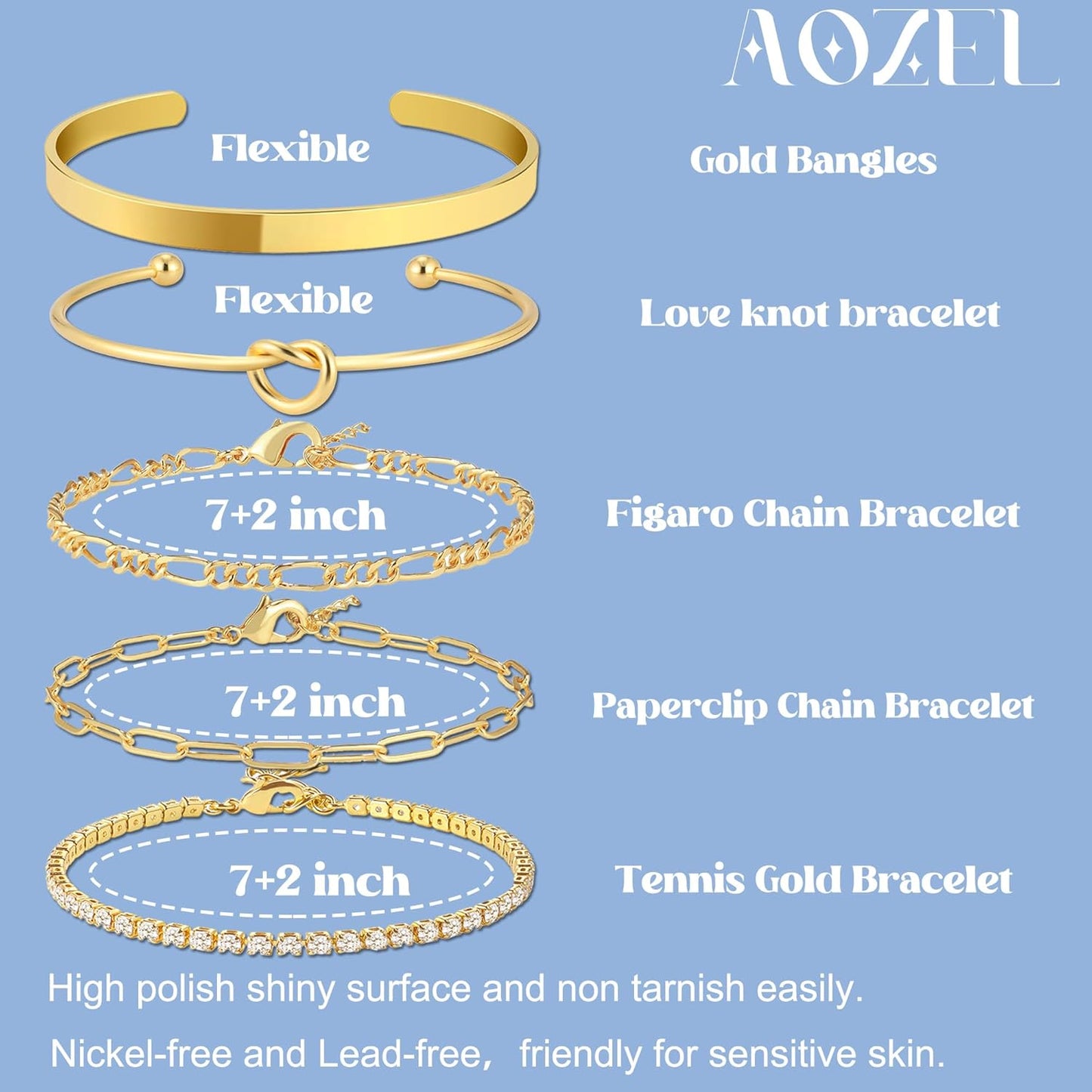 Style B flexible gold plated stackable bracelet