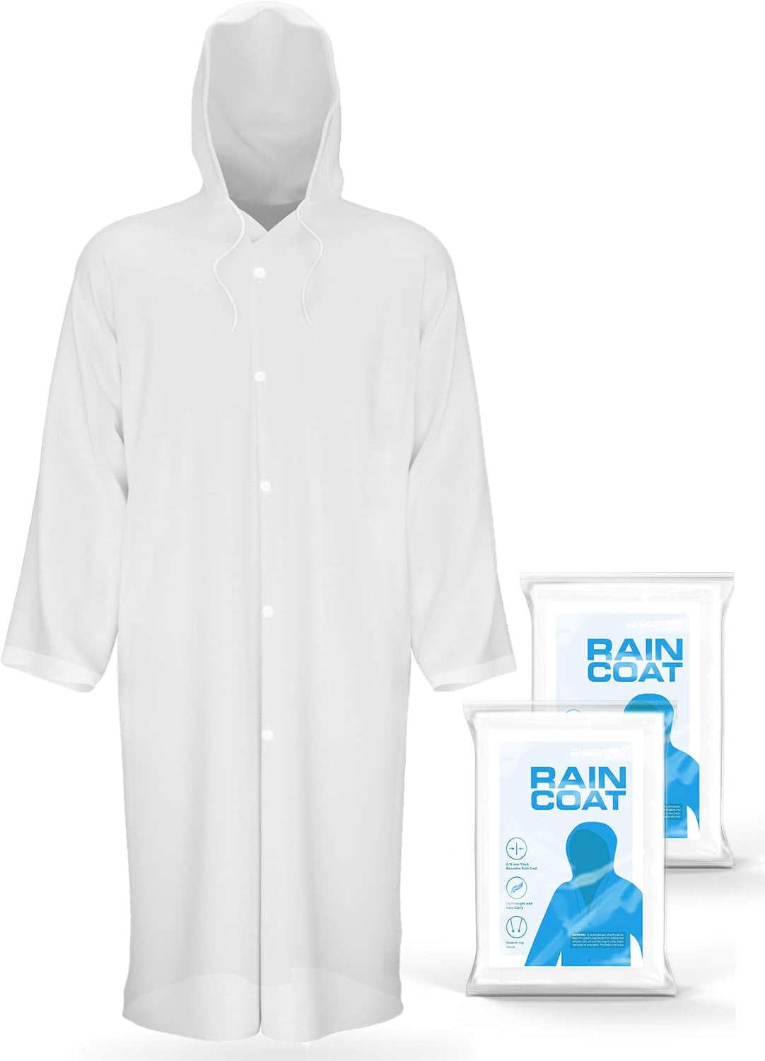 Woman wearing reusable rain poncho at outdoor concert event