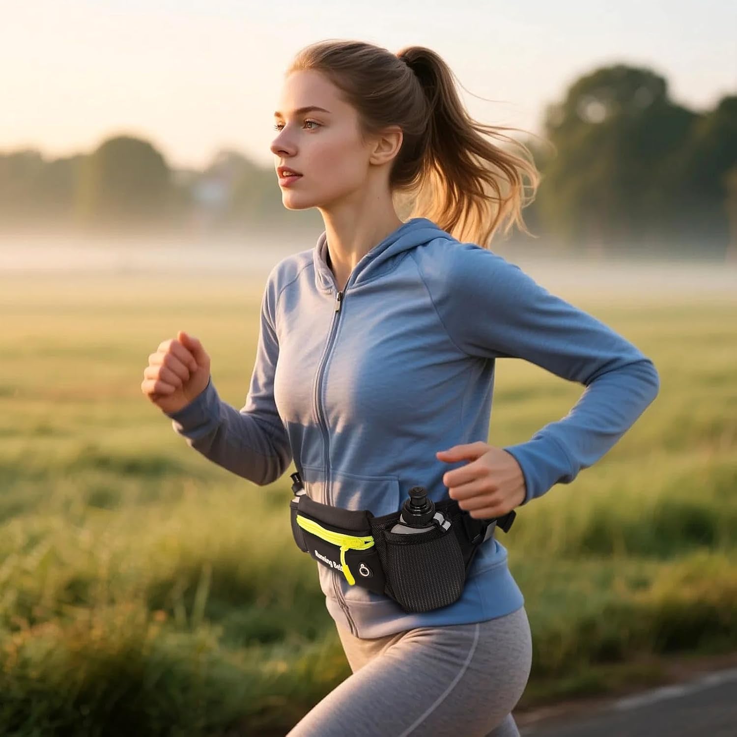 AXEN hydration belt with included water bottles and accessories