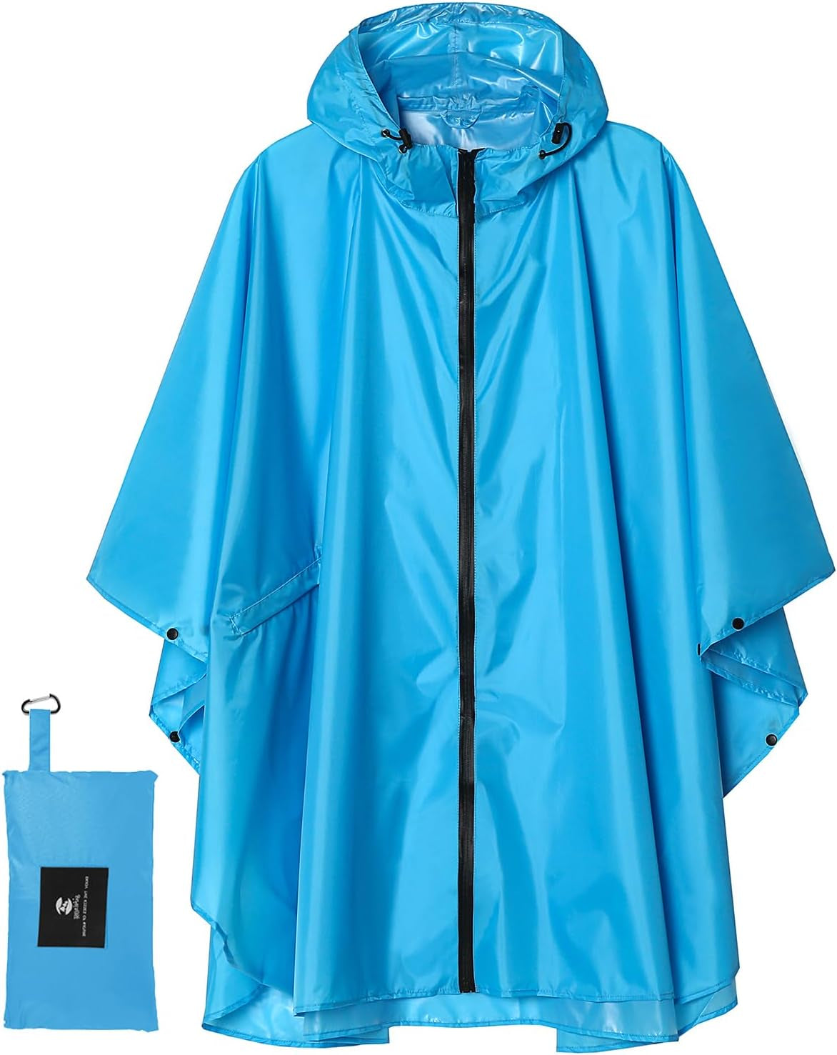 Saphirose Unisex Rain Poncho Waterproof Raincoat Hooded for Adults Women with Pockets