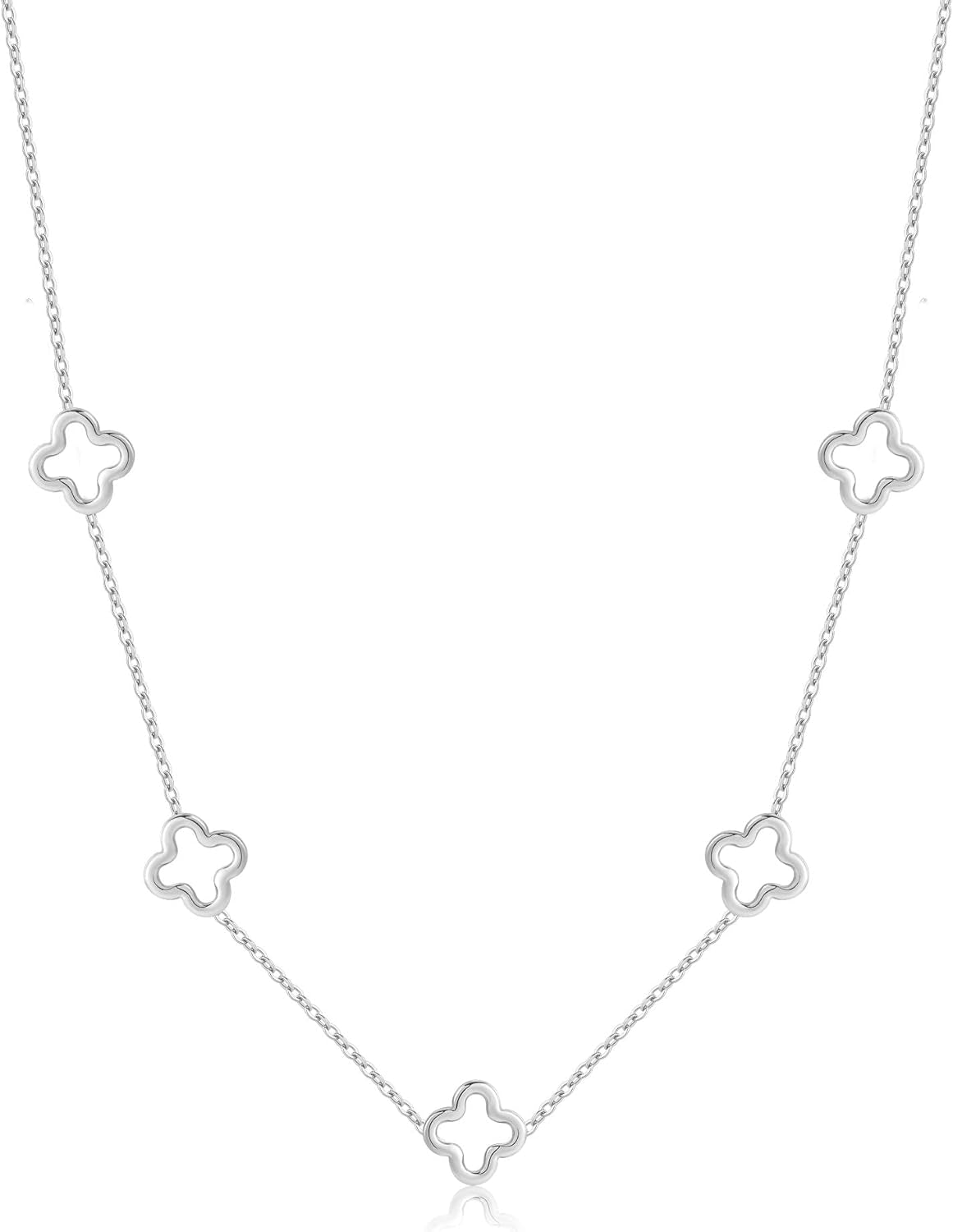 18K Gold Plated Four Leaf Clover Necklace Exquisite Gold Four Leaf Clover Necklace Stainless Steel Flower Lucky Pendant Dainty Jewelry Gifts