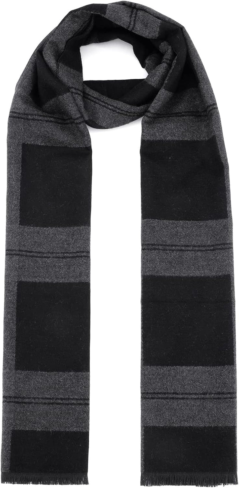American Trends Mens Winter Warm Long Soft Scarf Plaid Tassel Scarf for Men Soft Classic Scarves