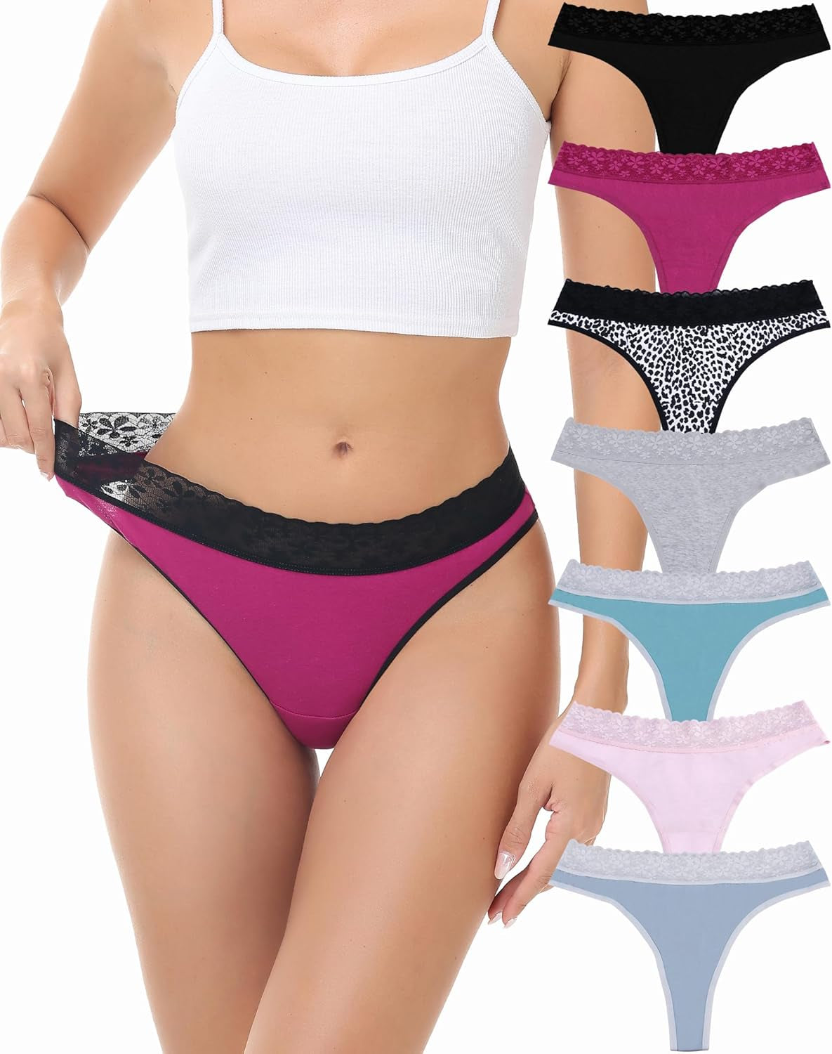 ADOVAKKER 7-pack thong underwear color variety options