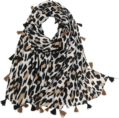 Yeieeo Boho Scarf for Women Lightweight Floral Printed Scarf Fall Winter Fashion Fringed Shawl