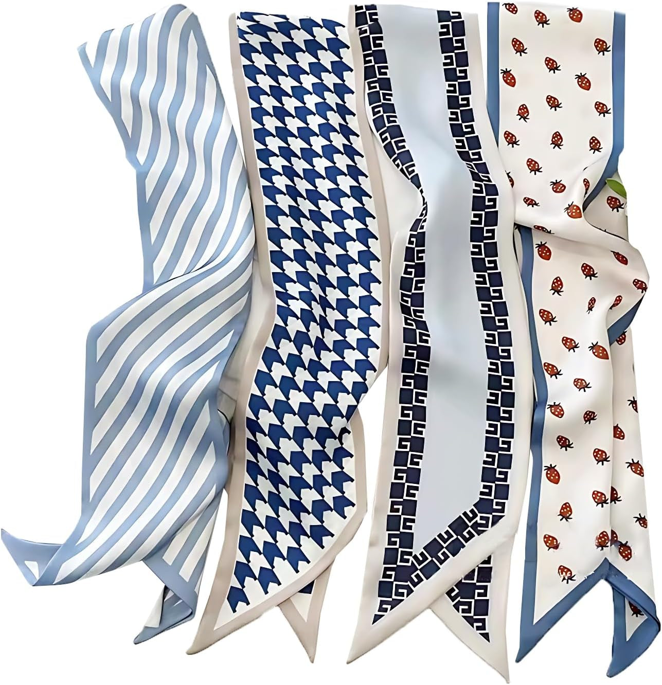 Cmonie 16Pcs Fashion Scarves for Women,Satin Head Scarf Silky Boho Scarves Scarf for Handbags Accessories