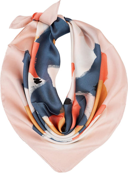 YOUR SMILE Silk like Scarf Square Satin Hair Scarf Fashion Neck Scarfs for Women 27'' X 27''