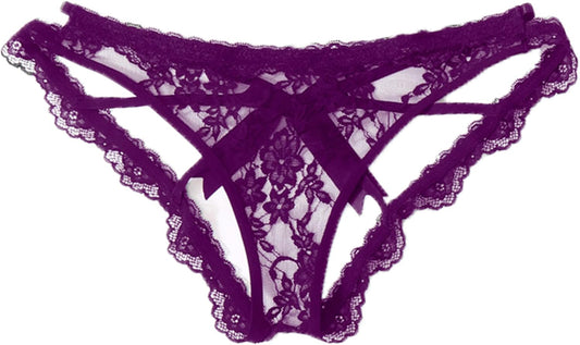 Avidlove lace cheeky panties with cute bow back detail front view
