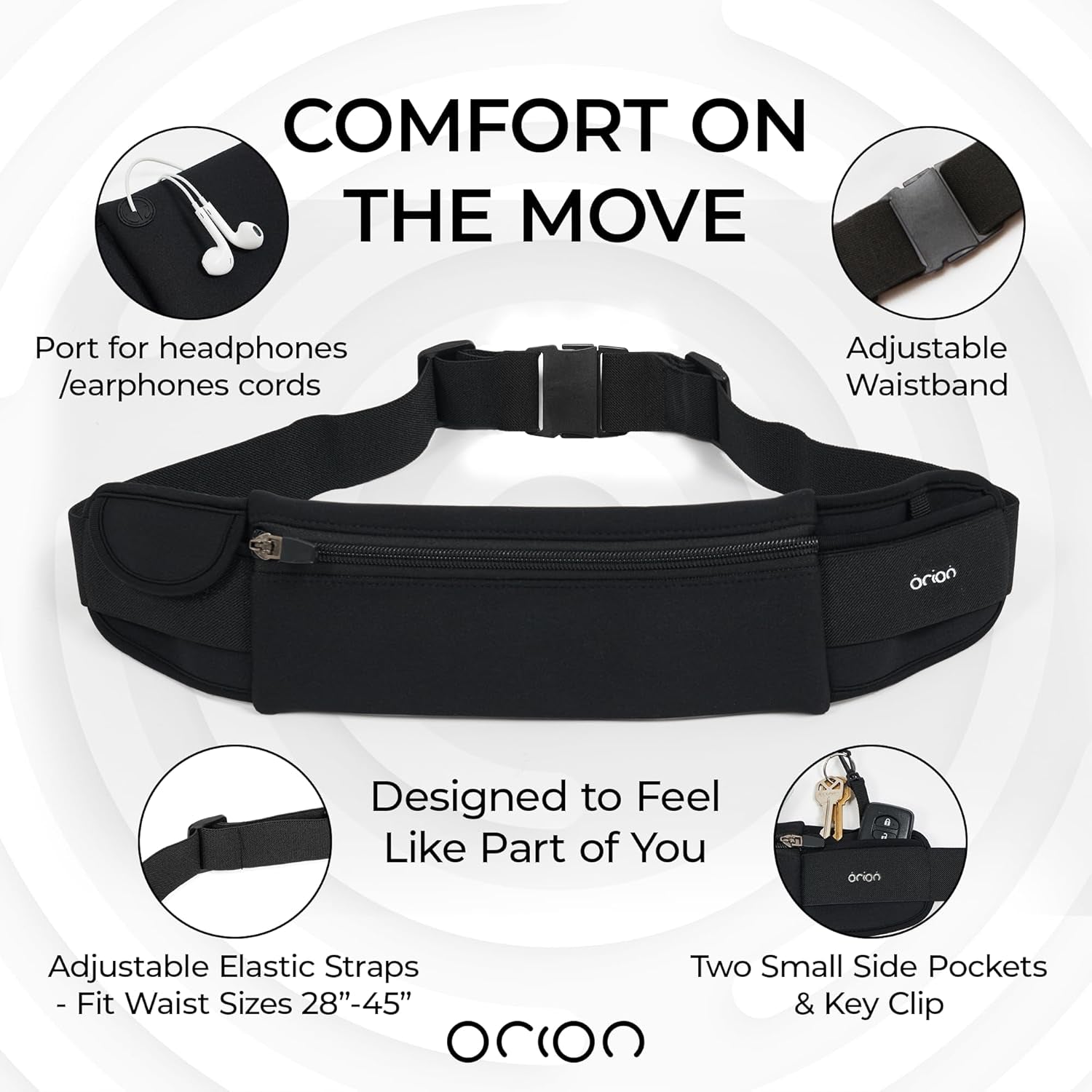 Comfortable running belt phone holder on waist