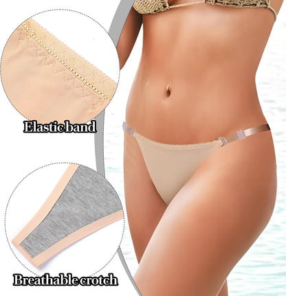 No-show G-string panties for women in black and nude