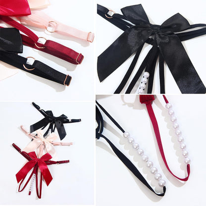 Women's lace bow-knot thongs in multiple colors arrangement