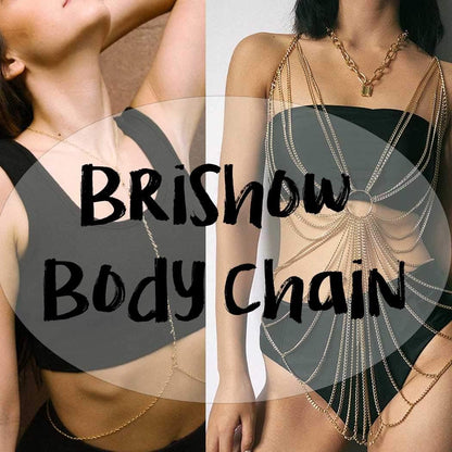 Brishow Rhinestone Body Chains Layered Crystal Waist Chain Beach Bikini Fashion Body Jewelry Accessories for Women and Girls