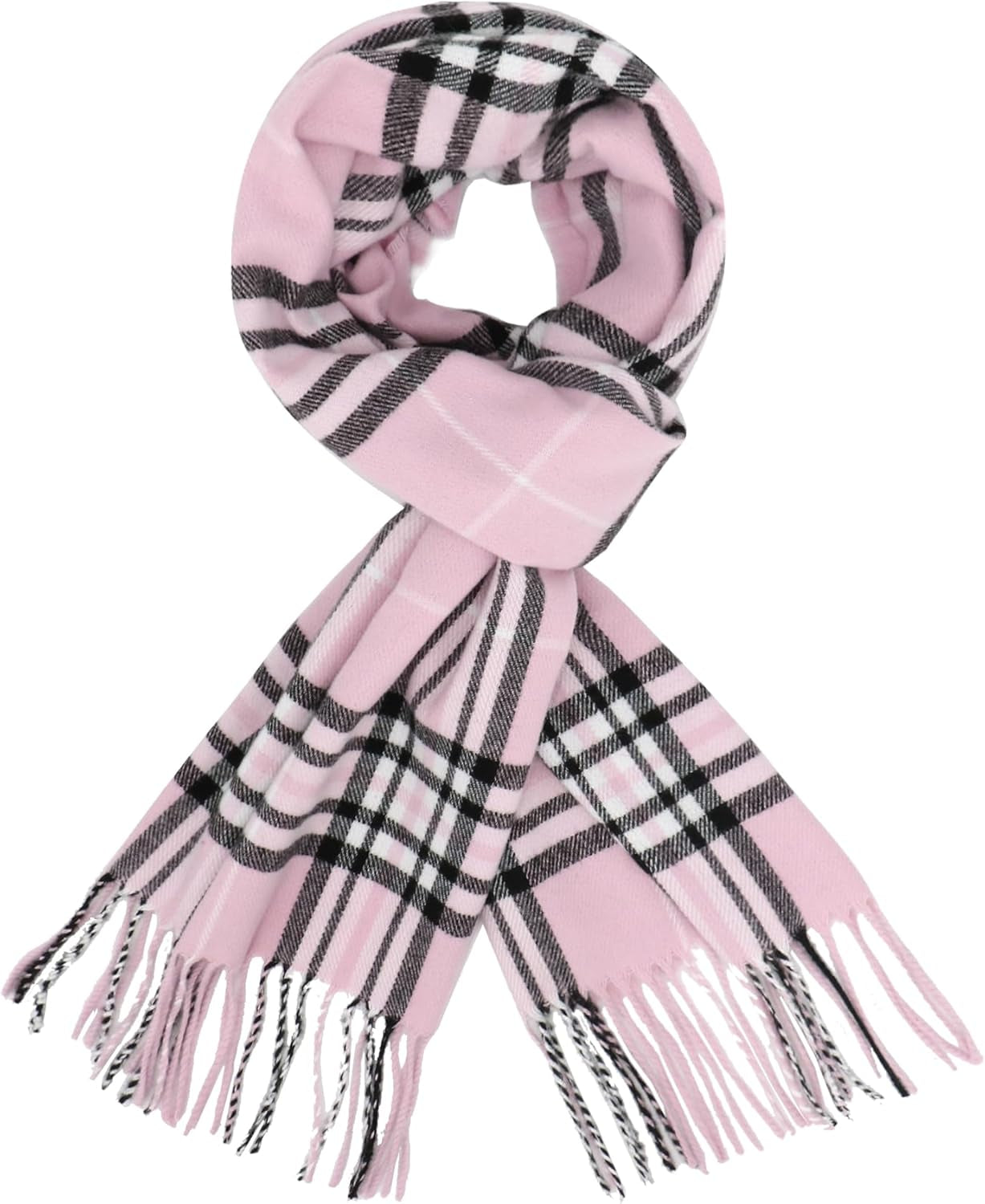Plaid Scarf for Women Men, Lightweight Classic Tartan Tassel Scarves Fashion Warm Winter Chunky Scarf Cold Weather