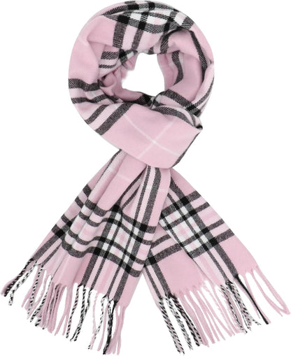 Plaid Scarf for Women Men, Lightweight Classic Tartan Tassel Scarves Fashion Warm Winter Chunky Scarf Cold Weather