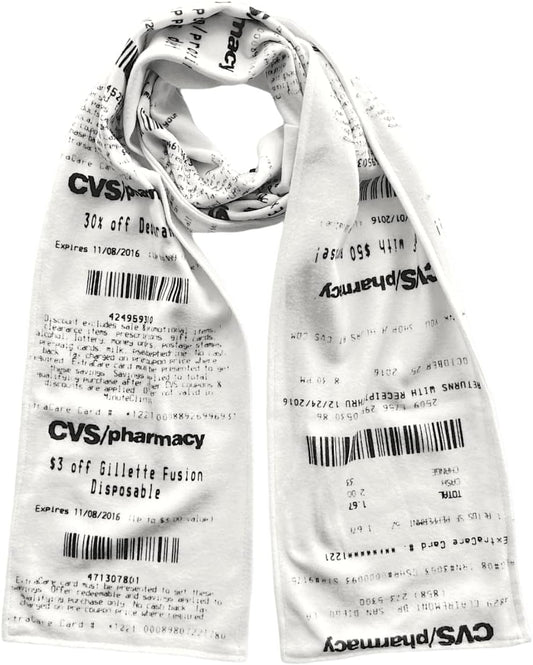The Original CVS Receipt Scarf, Double Sided, Hilarious 100% Fleece Scarf. Looks like a Real CVS Receipt