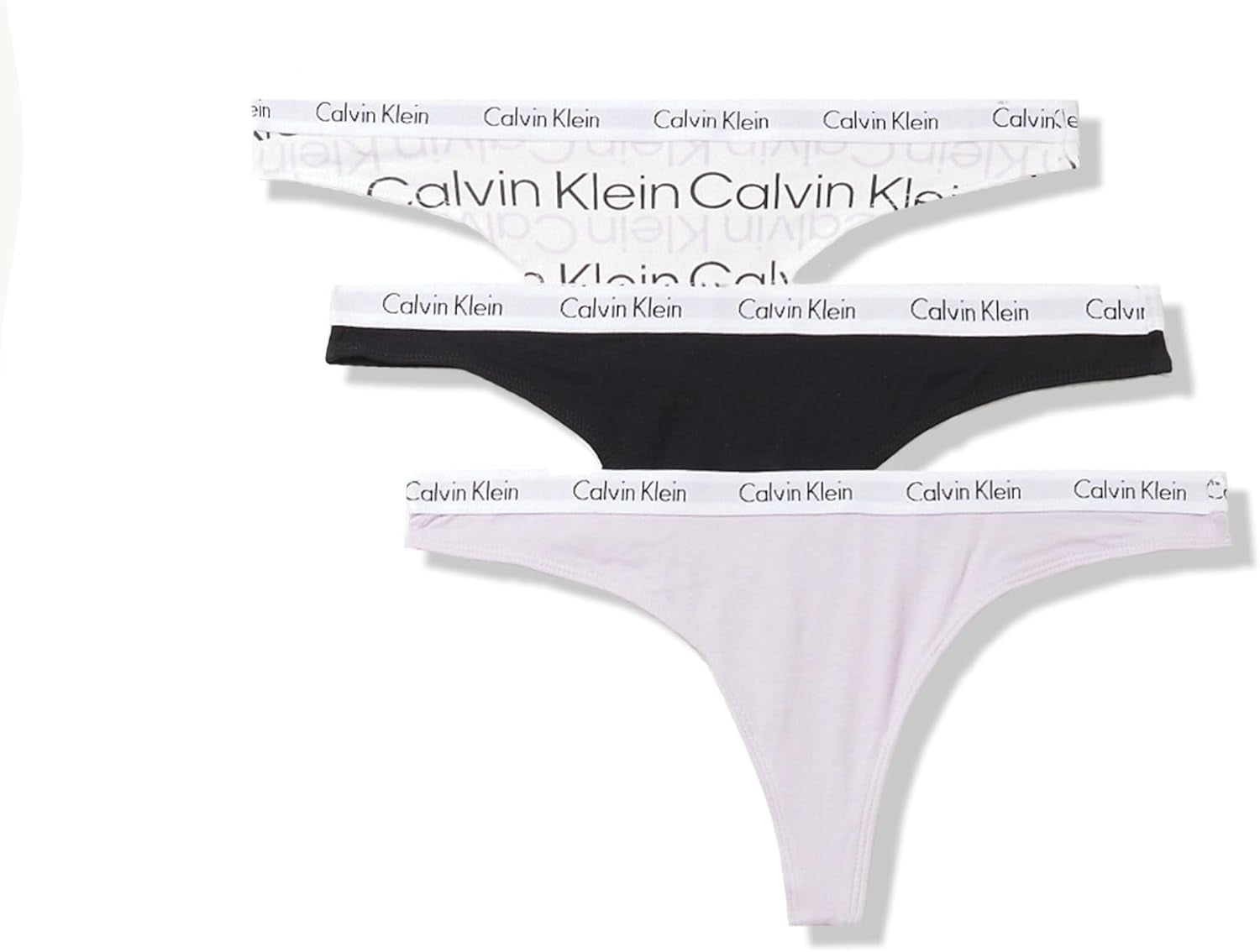 Calvin Klein cotton stretch thong lace detail
