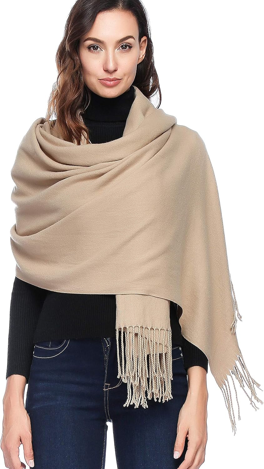 HOYAYO Extra Large Thick Pashmina Shawl Wraps - Wool Soft Winter Warm Scarves Travel Blanket for Women