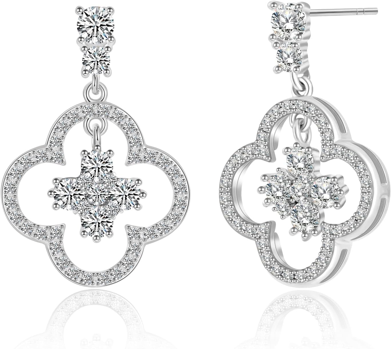 14K Gold Clover Earrings for Women Four Leaf Clover Earrings Lucky Earrings for Women Mother'S Day Gift Gift for Wife